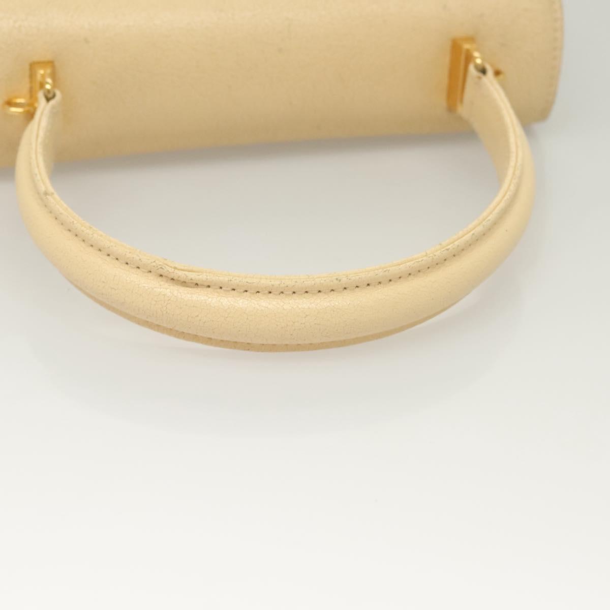 FENDI Zucca Canvas Hand Bag Canvas Leather 2way Beige Gold Auth bs27537
