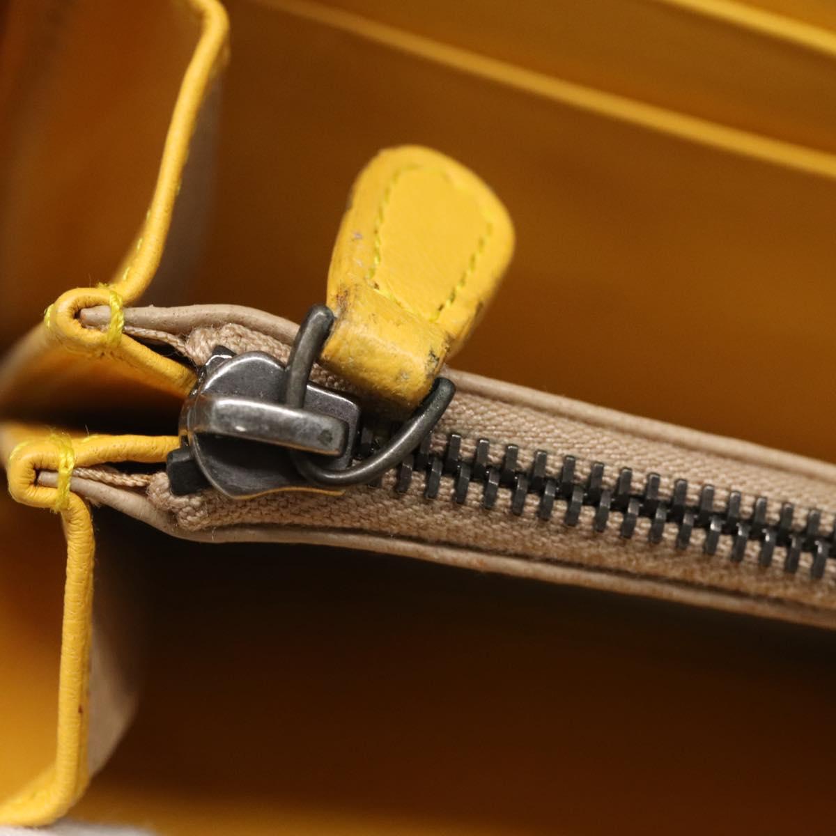 BOTTEGA VENETA INTRECCIATO Long Wallet Leather Yellow 114076 Auth bs27539