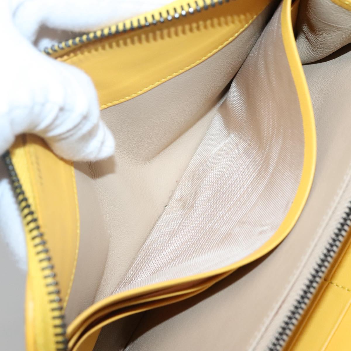 BOTTEGA VENETA INTRECCIATO Long Wallet Leather Yellow 114076 Auth bs27539