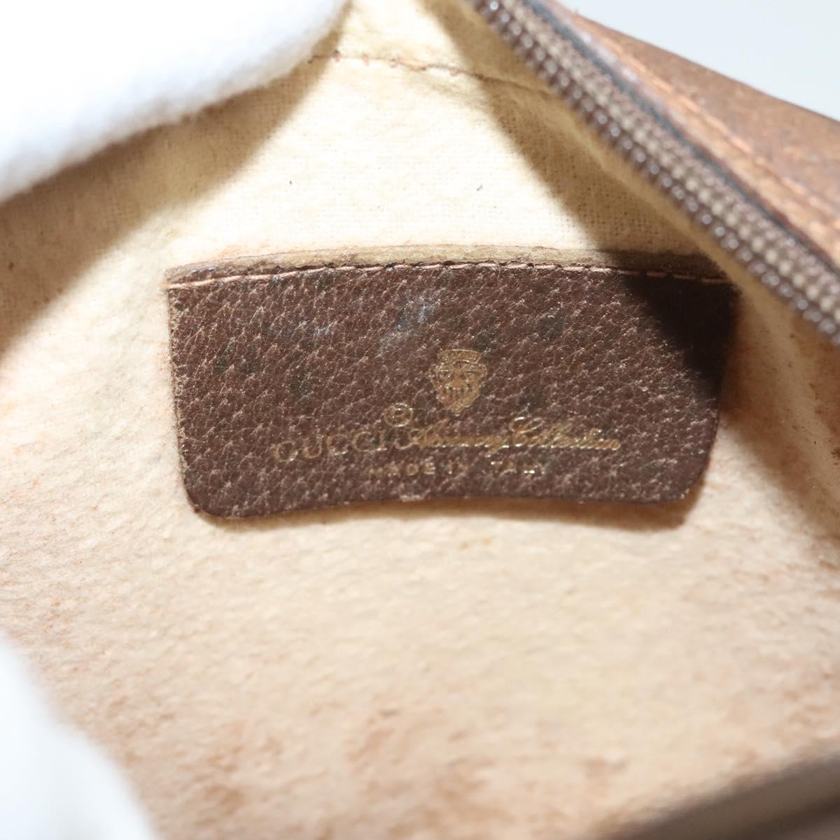 GUCCI GG Supreme Web Sherry Line Bag PVC Beige Gold 156 02 066 Auth bs27546