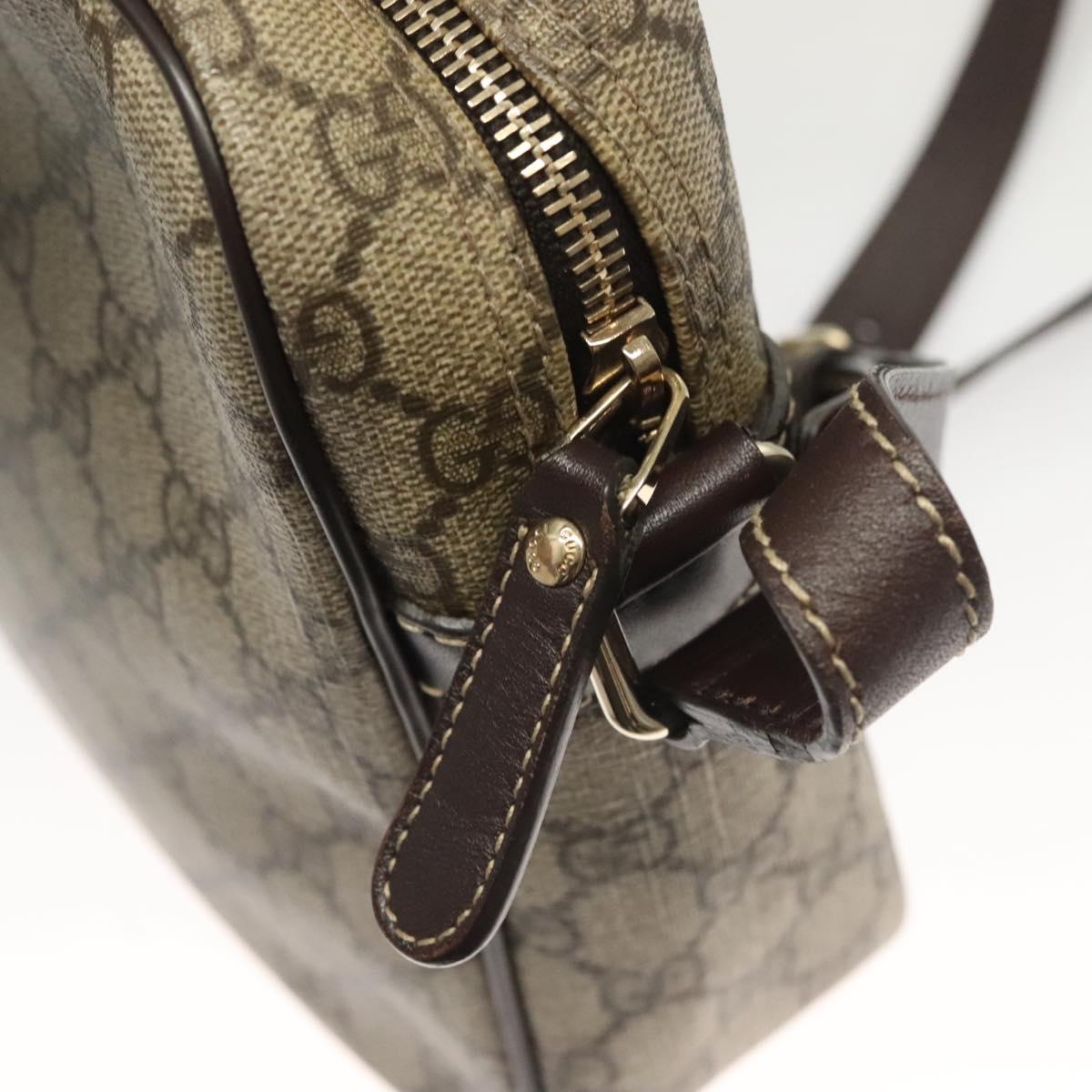 GUCCI GG Supreme Shoulder Bag PVC Beige Gold 233268 Auth bs27549