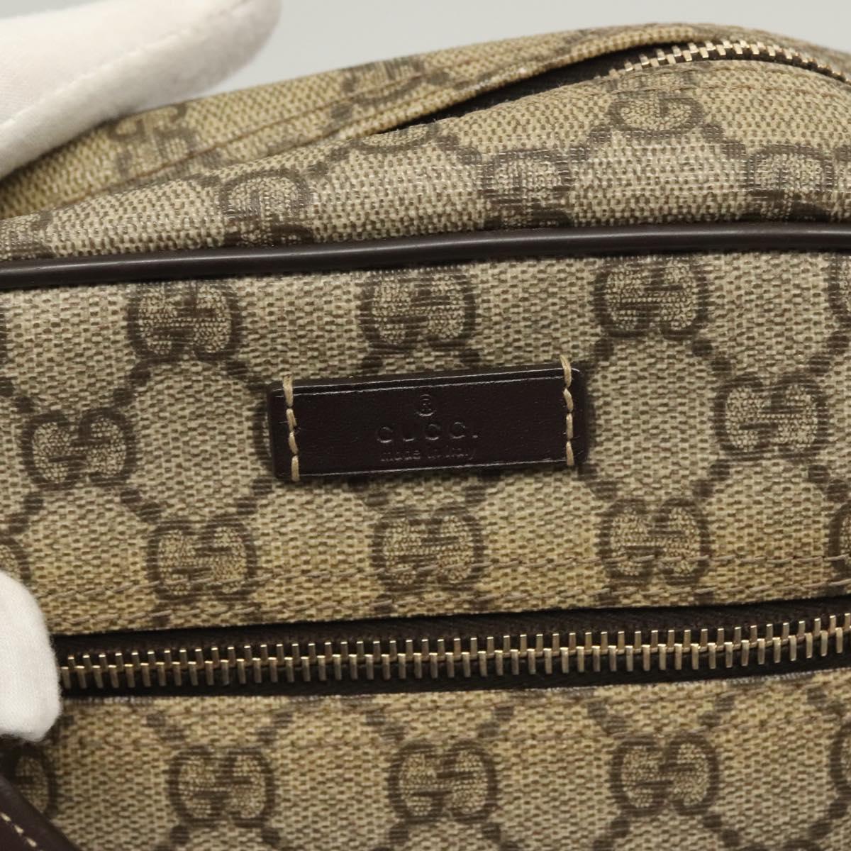 GUCCI GG Supreme Shoulder Bag PVC Beige Gold 233268 Auth bs27549