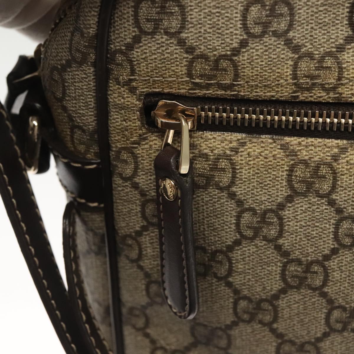 GUCCI GG Supreme Shoulder Bag PVC Beige Gold 233268 Auth bs27549