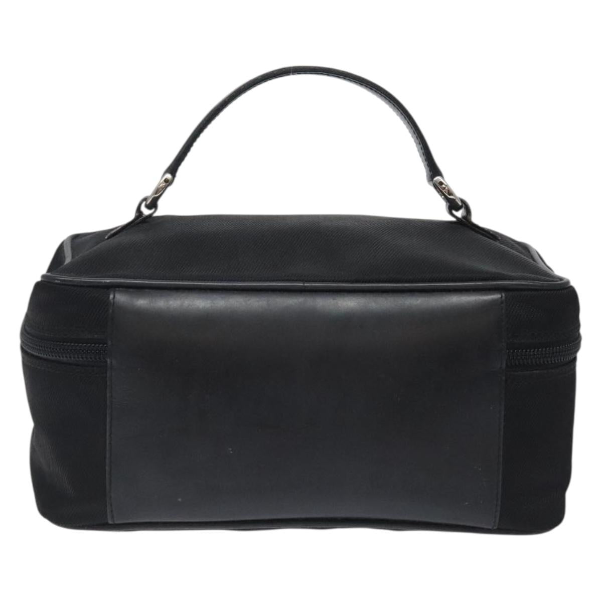GUCCI Vanity Bamboo Pouch Nylon Black Silver 032 2265 0150 Auth bs27552