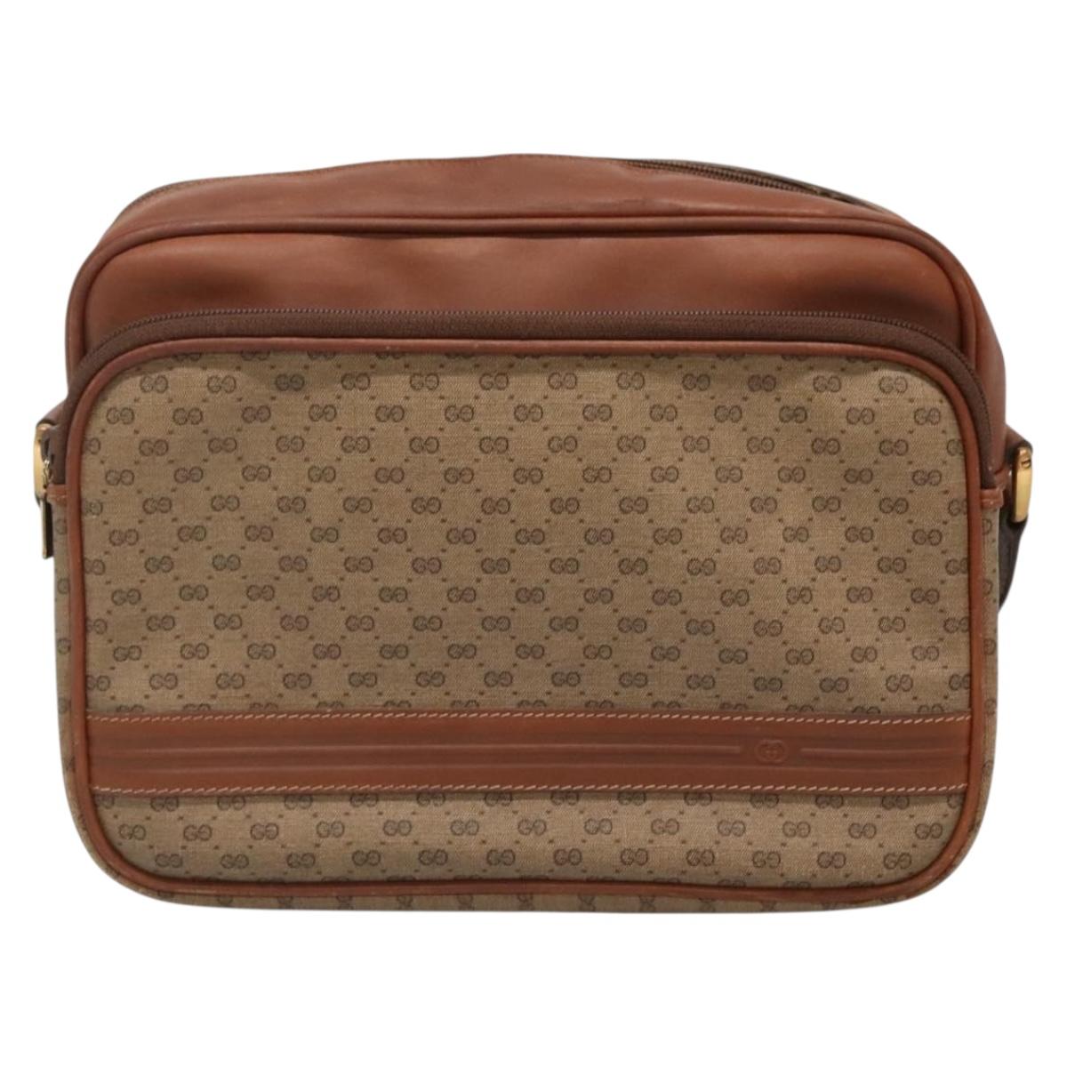 GUCCI Micro GG Supreme Shoulder Bag PVC Beige Gold 001 115 5443 Auth bs27554
