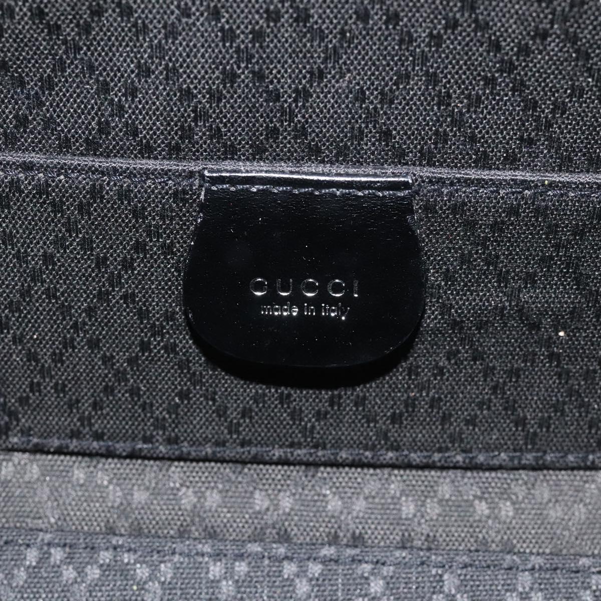 GUCCI Shoulder Bag Nylon Leather Black Silver 000 2113 0602 Auth bs27556