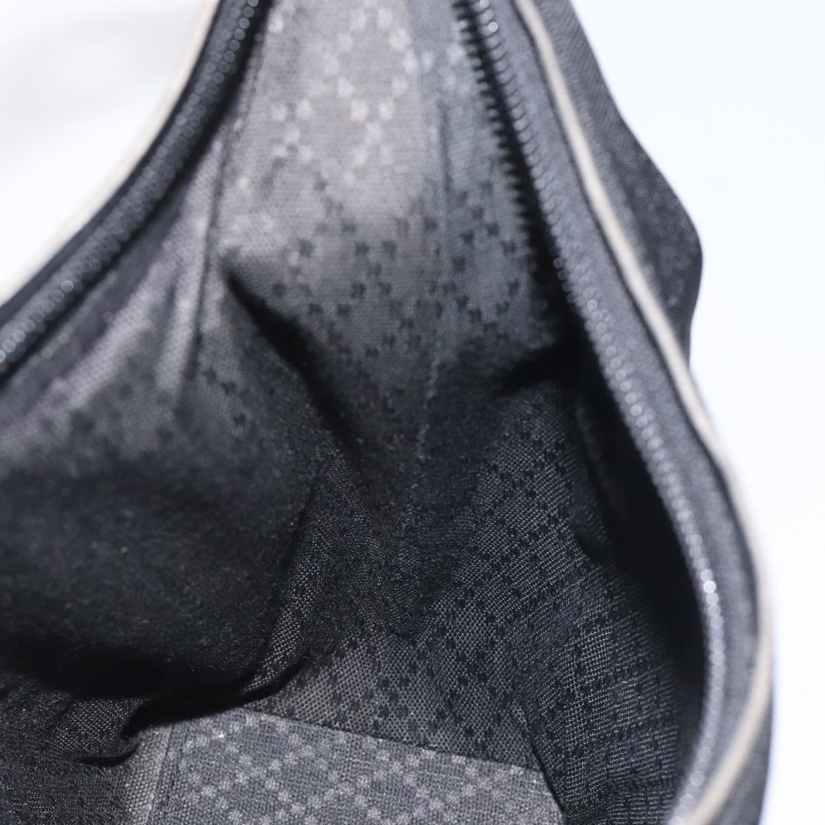 GUCCI Shoulder Bag Nylon Leather Black Silver 000 2113 0602 Auth bs27556
