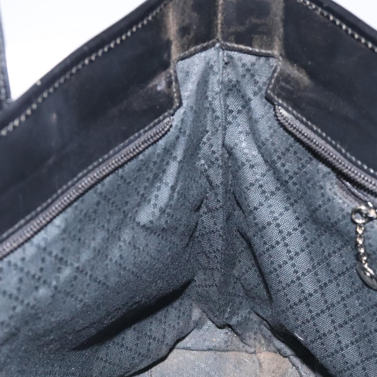 GUCCI Tote Bag Nylon Leather Black Silver 002 123 0457 Auth bs27557