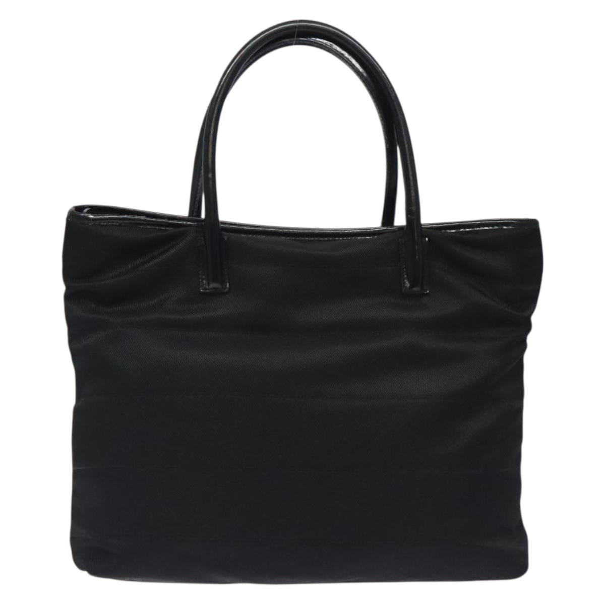 GUCCI Tote Bag Nylon Leather Black Silver 002 123 0457 Auth bs27557