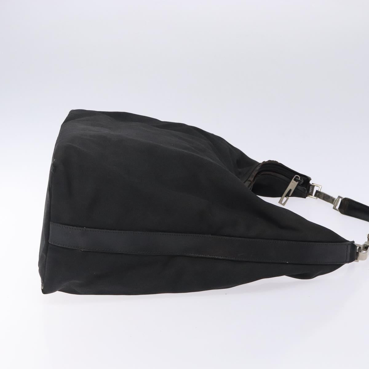 GUCCI Shoulder Bag Nylon Black Silver 001 1955 Auth bs27563