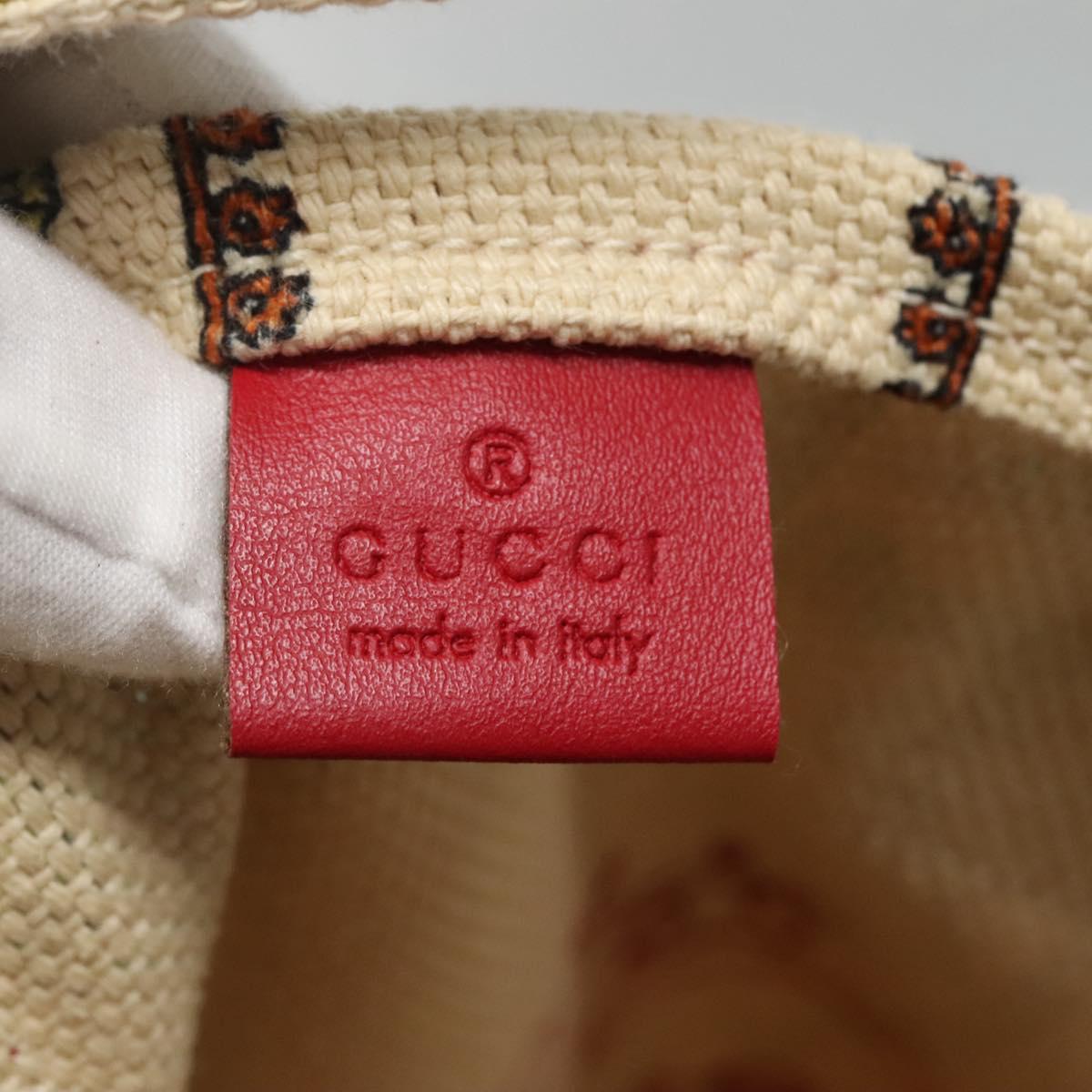 GUCCI Gucci Garden Boutique Tote Bag Canvas Beige Auth bs27564