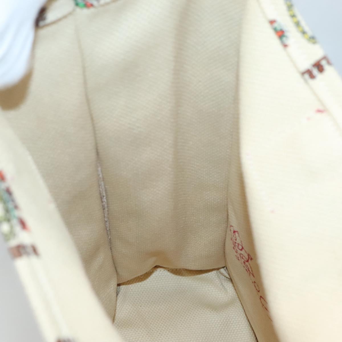 GUCCI Gucci Garden Boutique Tote Bag Canvas Beige Auth bs27564