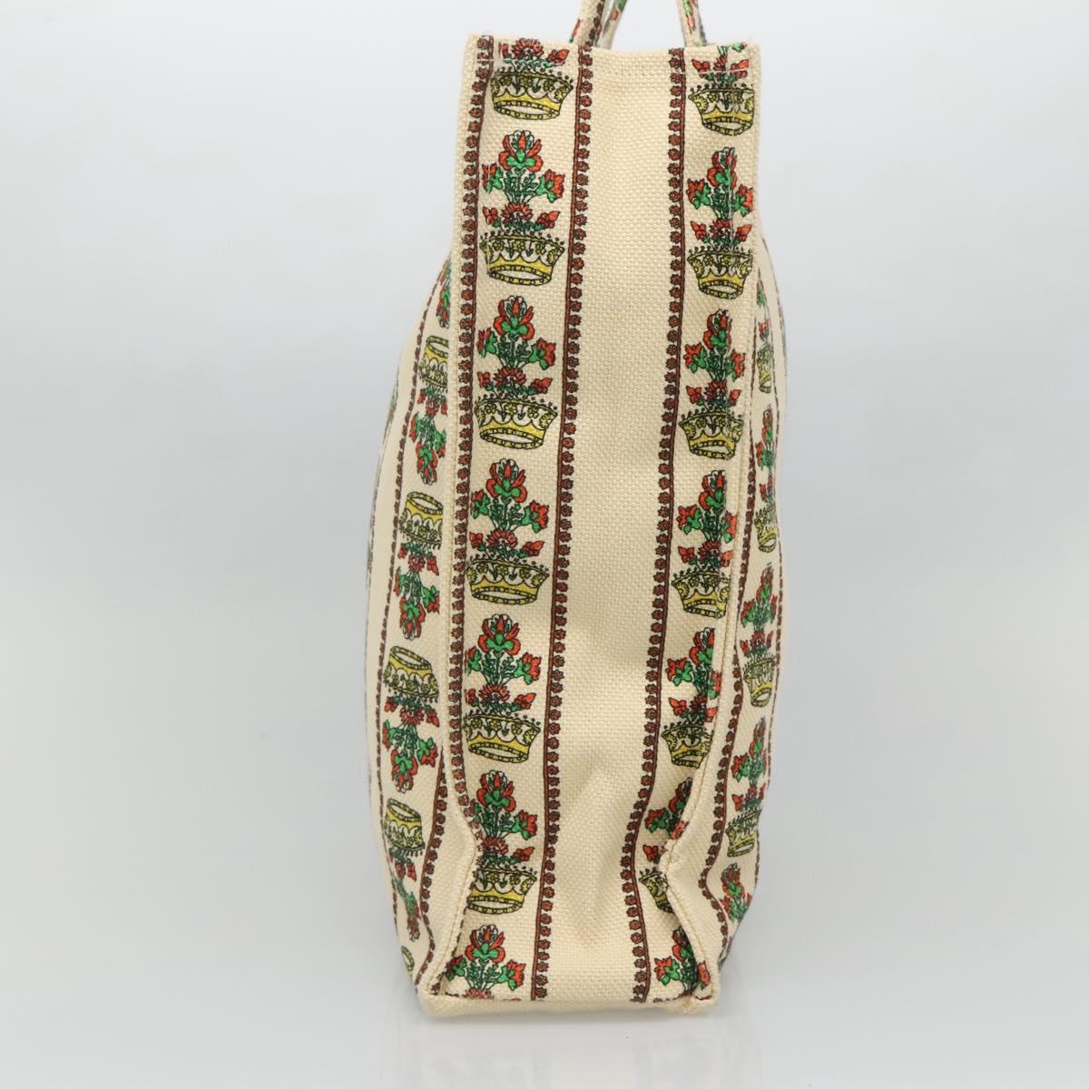 GUCCI Gucci Garden Boutique Tote Bag Canvas Beige Auth bs27564