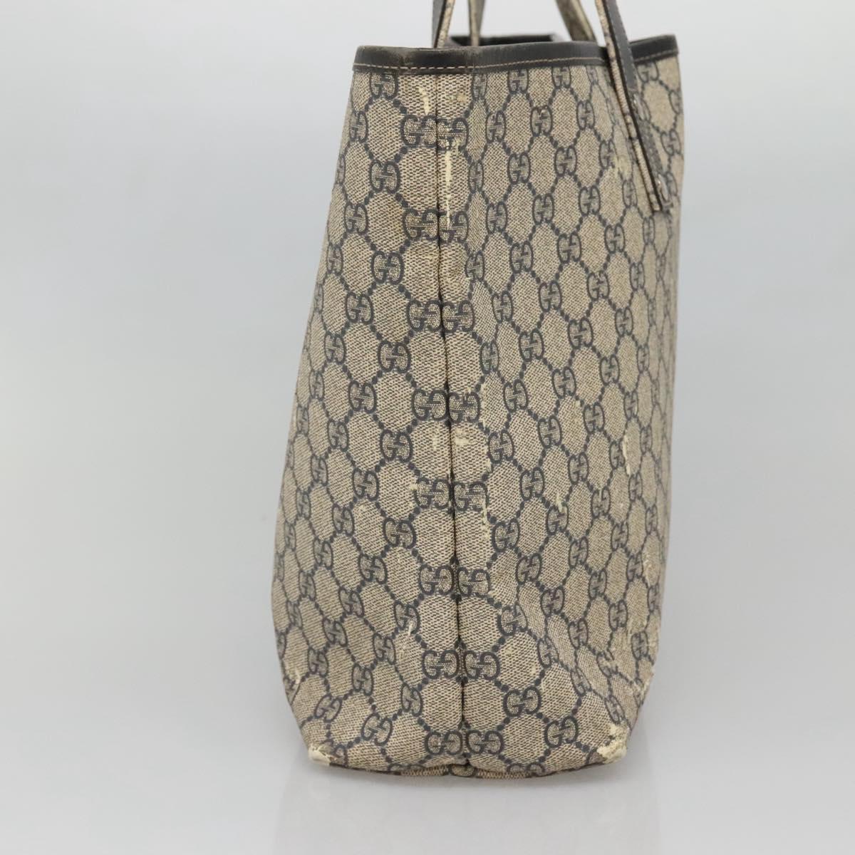 GUCCI GG Supreme Sherry Line Tote Bag PVC Navy Silver 211134 Auth bs27569