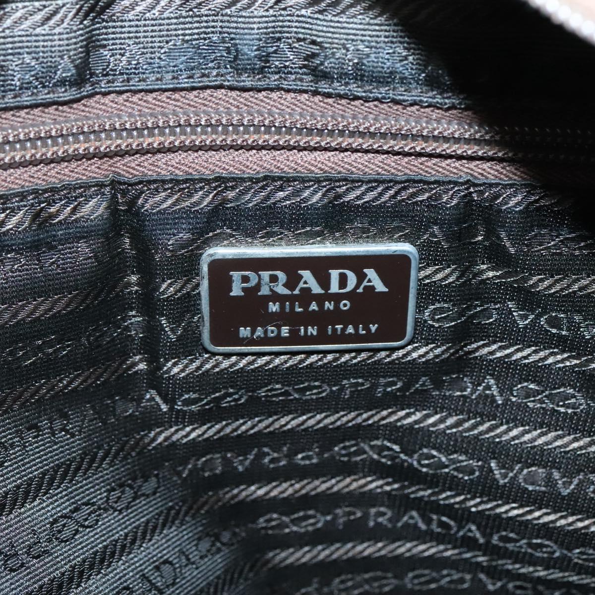 PRADA Shoulder Bag Nylon Khaki Silver Auth bs27601