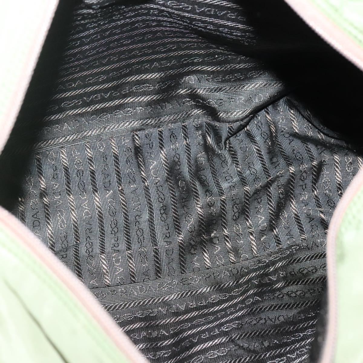 PRADA Shoulder Bag Nylon Khaki Silver Auth bs27601