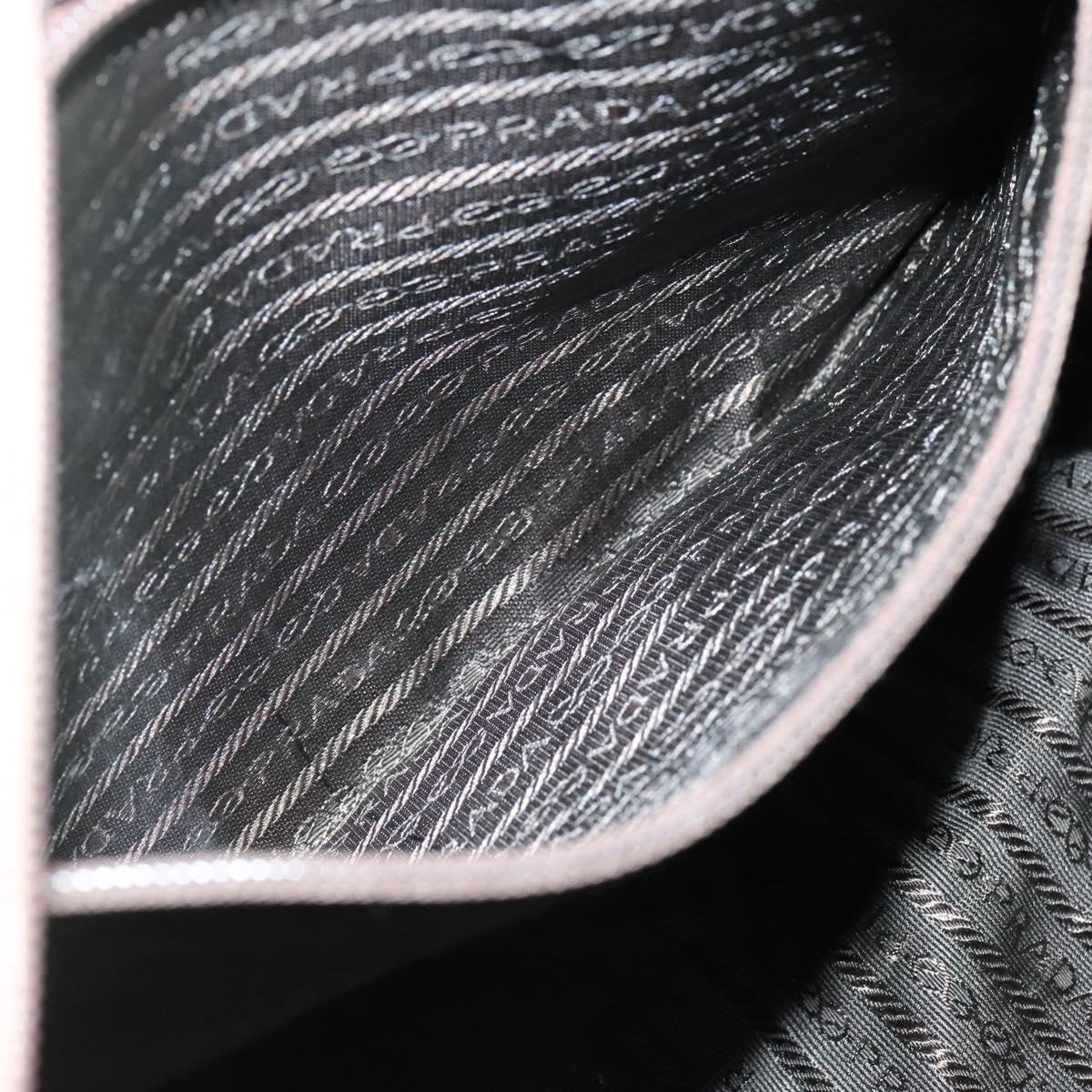 PRADA Shoulder Bag Nylon Khaki Silver Auth bs27601