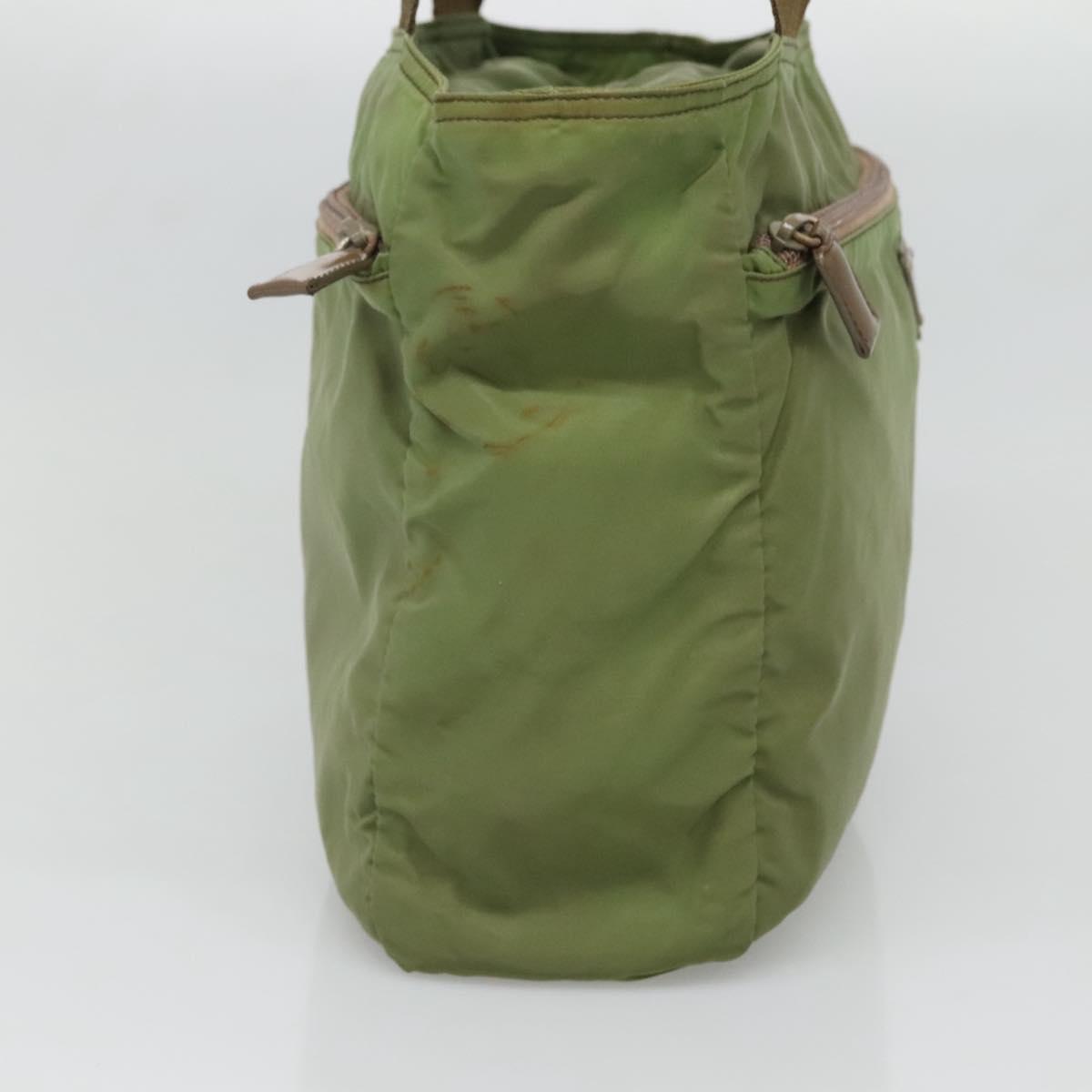 PRADA Shoulder Bag Nylon Khaki Silver Auth bs27601