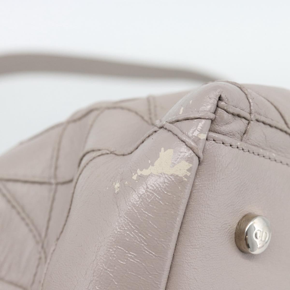 Christian Dior Canage Granville Hand Bag Leather 2way Gray Silver Auth bs27634