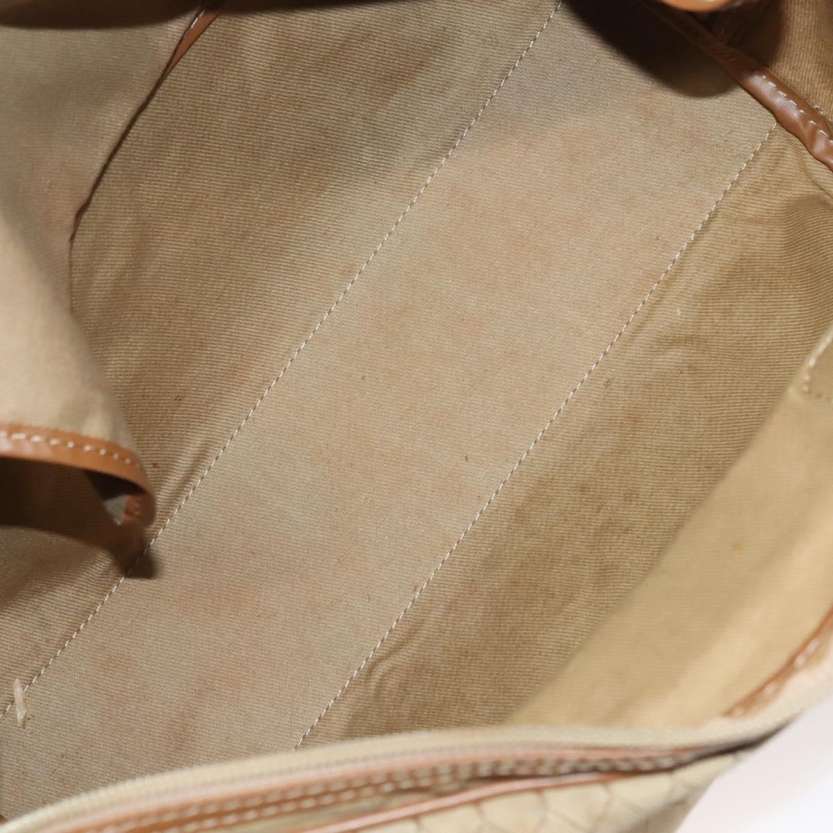 Christian Dior Honeycomb Canvas Boston Bag Beige Auth bs27637