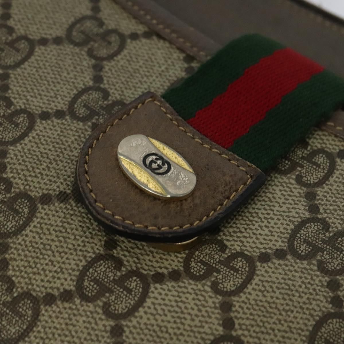 GUCCI GG Supreme Web Sherry Line Shoulder Bag PVC Beige 904 02 026 Auth bs27641