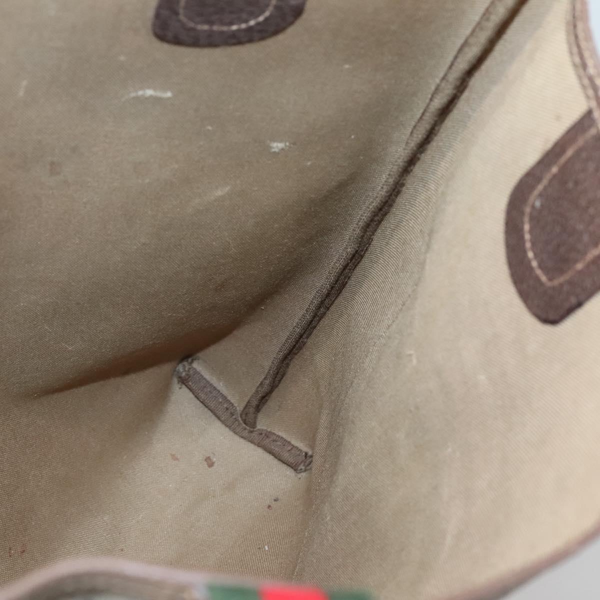 GUCCI GG Supreme Web Sherry Line Tote Bag PVC Beige 002 123 6487 Auth bs27643