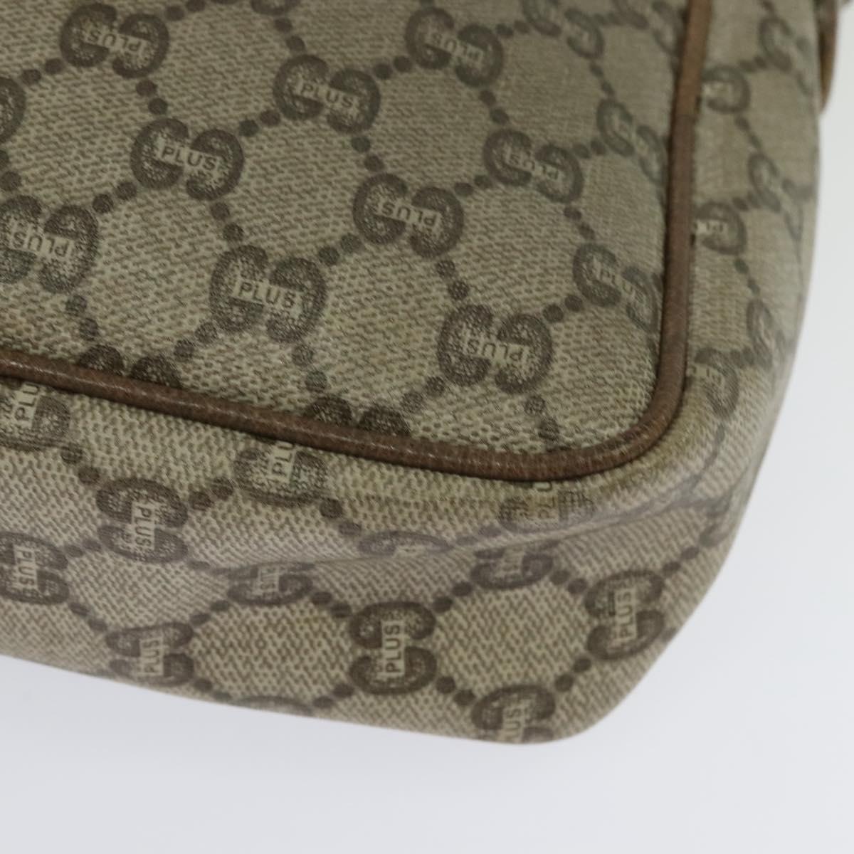 GUCCI GG Plus Supreme Shoulder Bag PVC Beige Gold Auth bs27646