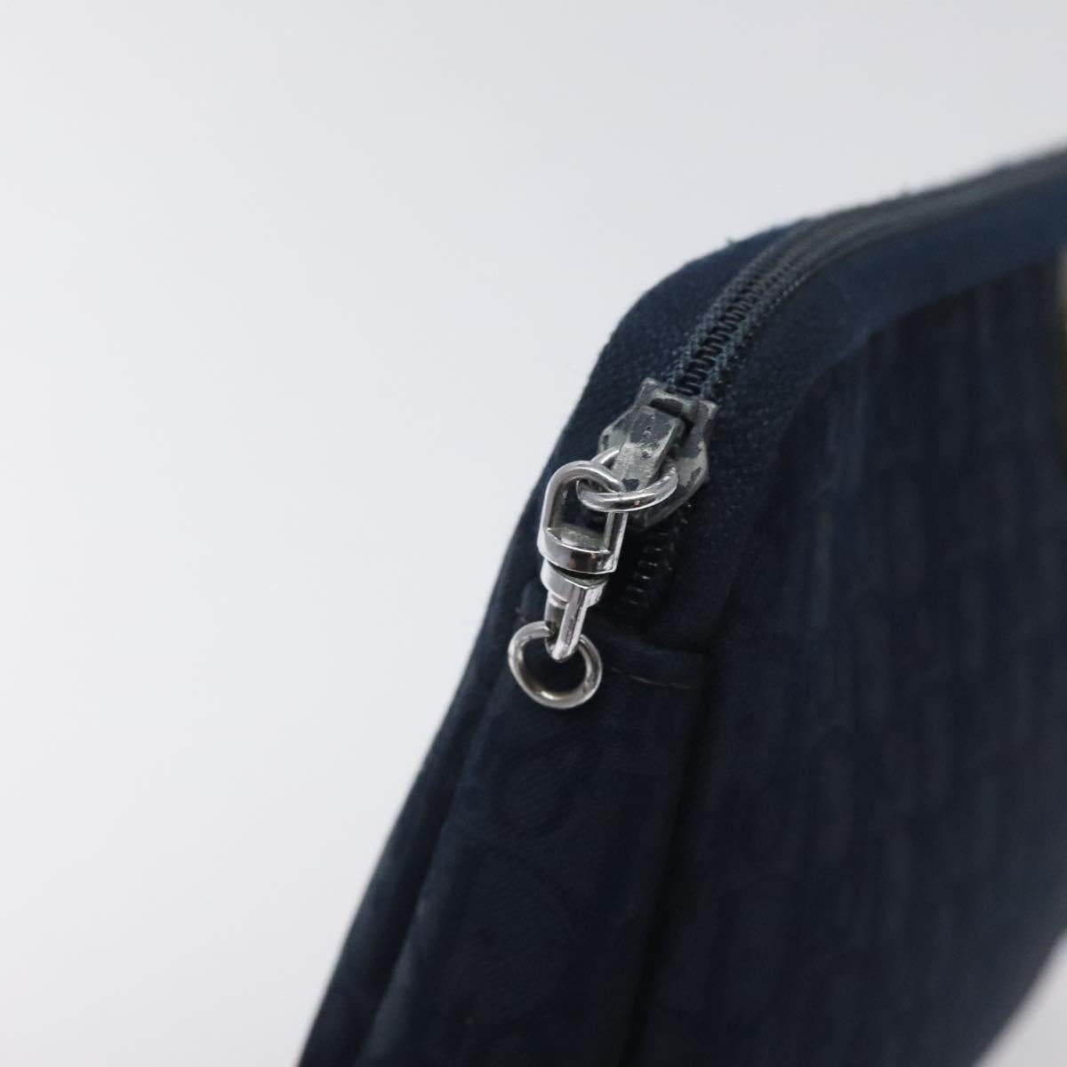 Christian Dior Trotter Canvas Clutch Bag Navy Auth bs27678