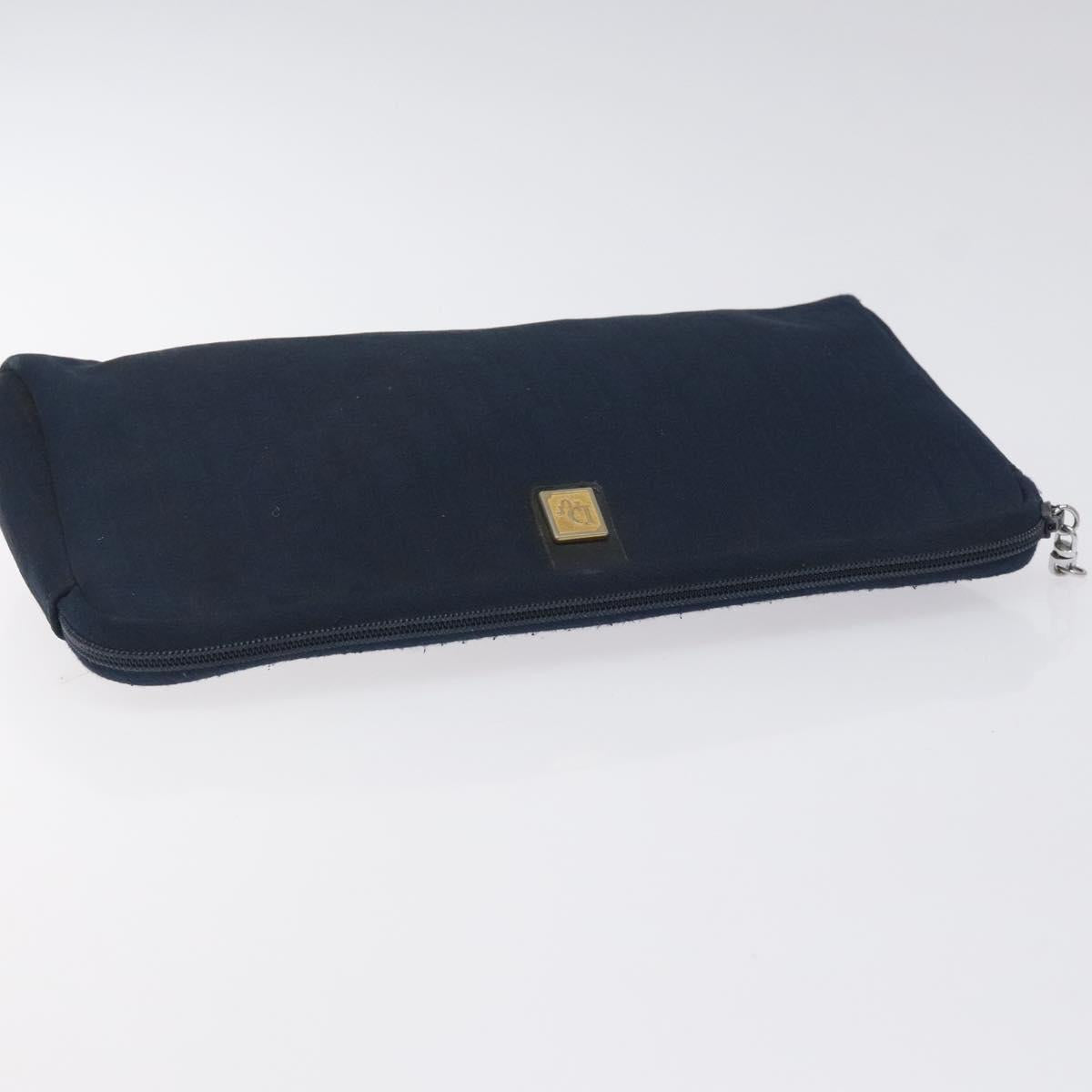 Christian Dior Trotter Canvas Clutch Bag Navy Auth bs27678