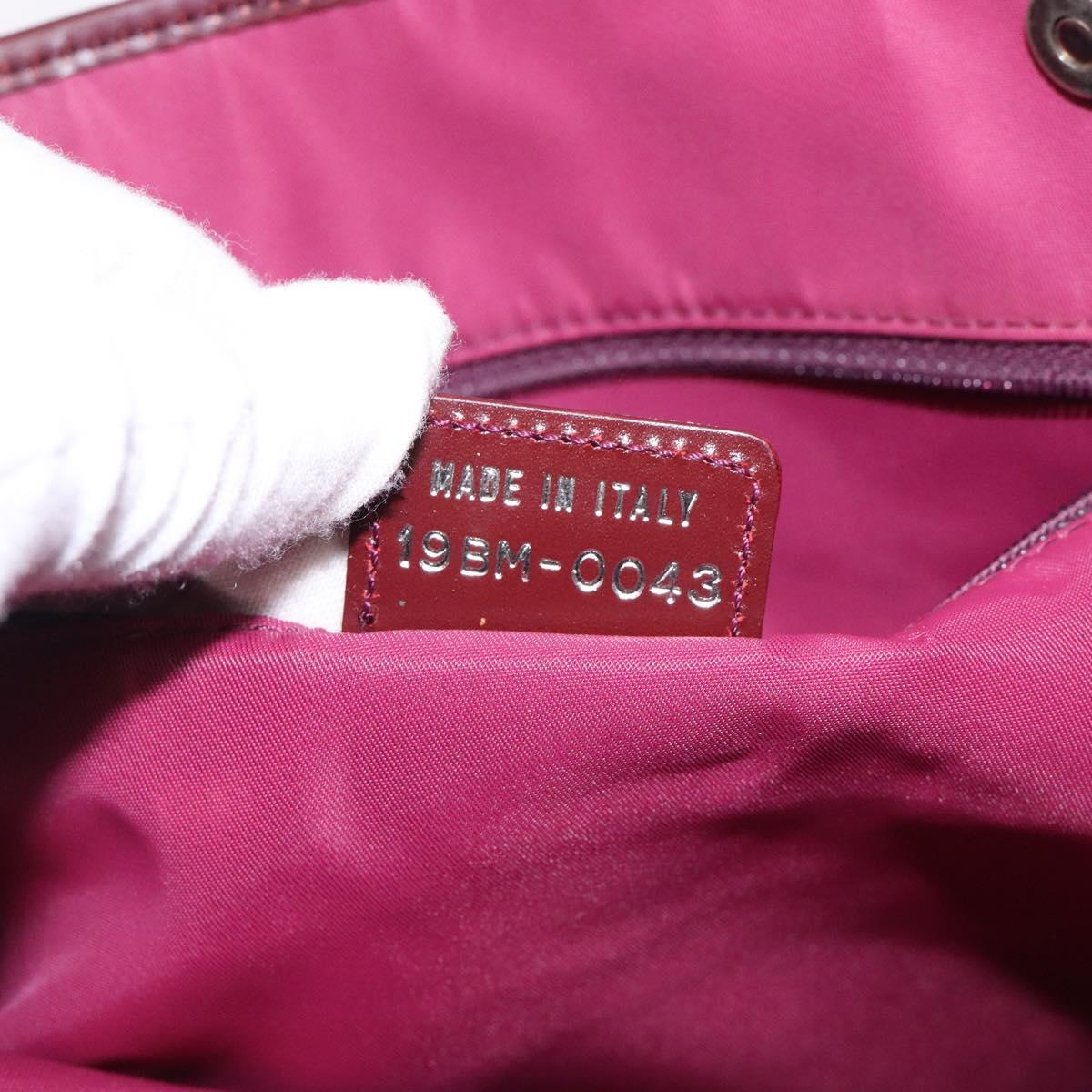 Christian Dior Trotter Canvas Tote Bag Red Silver Auth bs27682