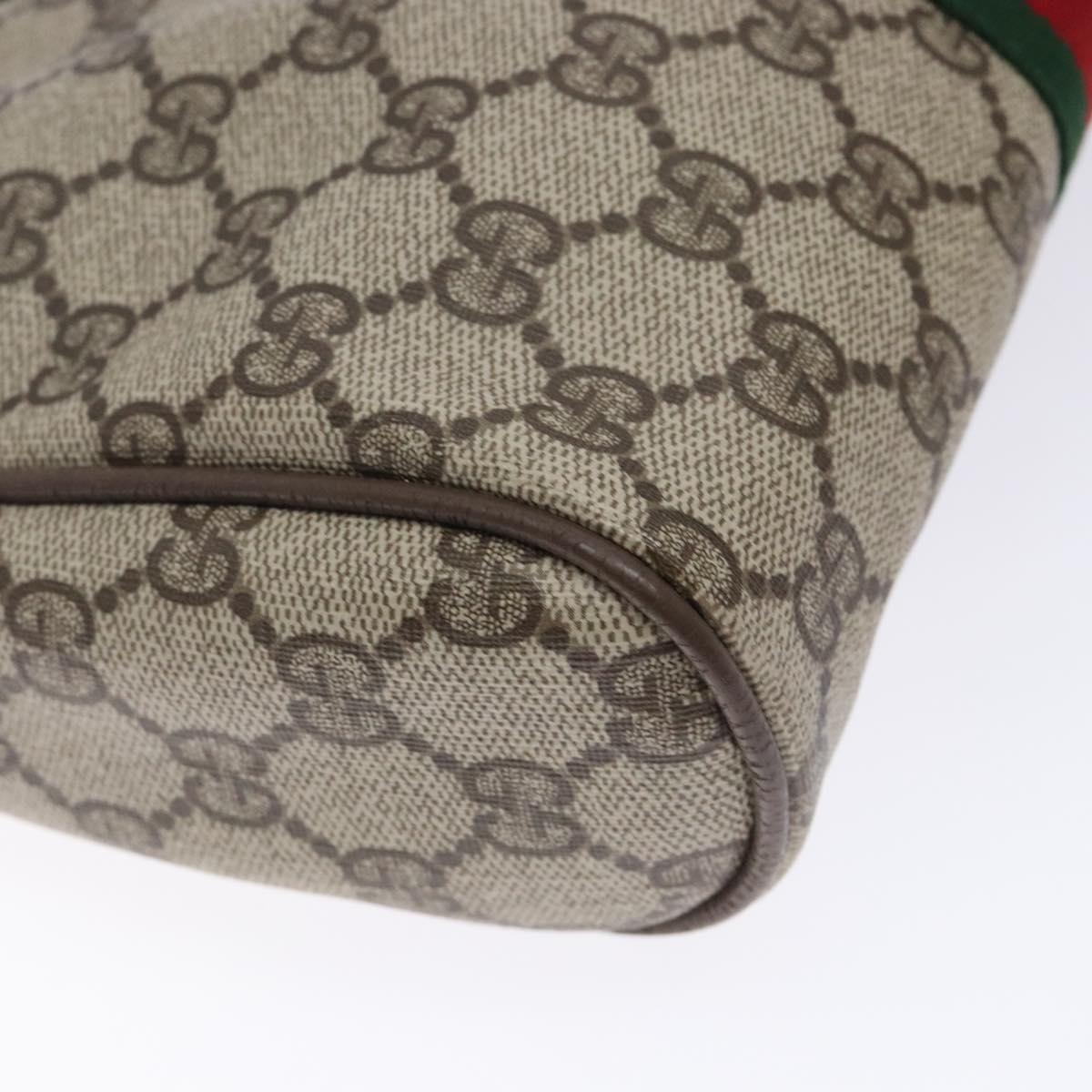 GUCCI GG Supreme Web Sherry Line Clutch Bag PVC Red Gold 89 01 012 Auth bs27688