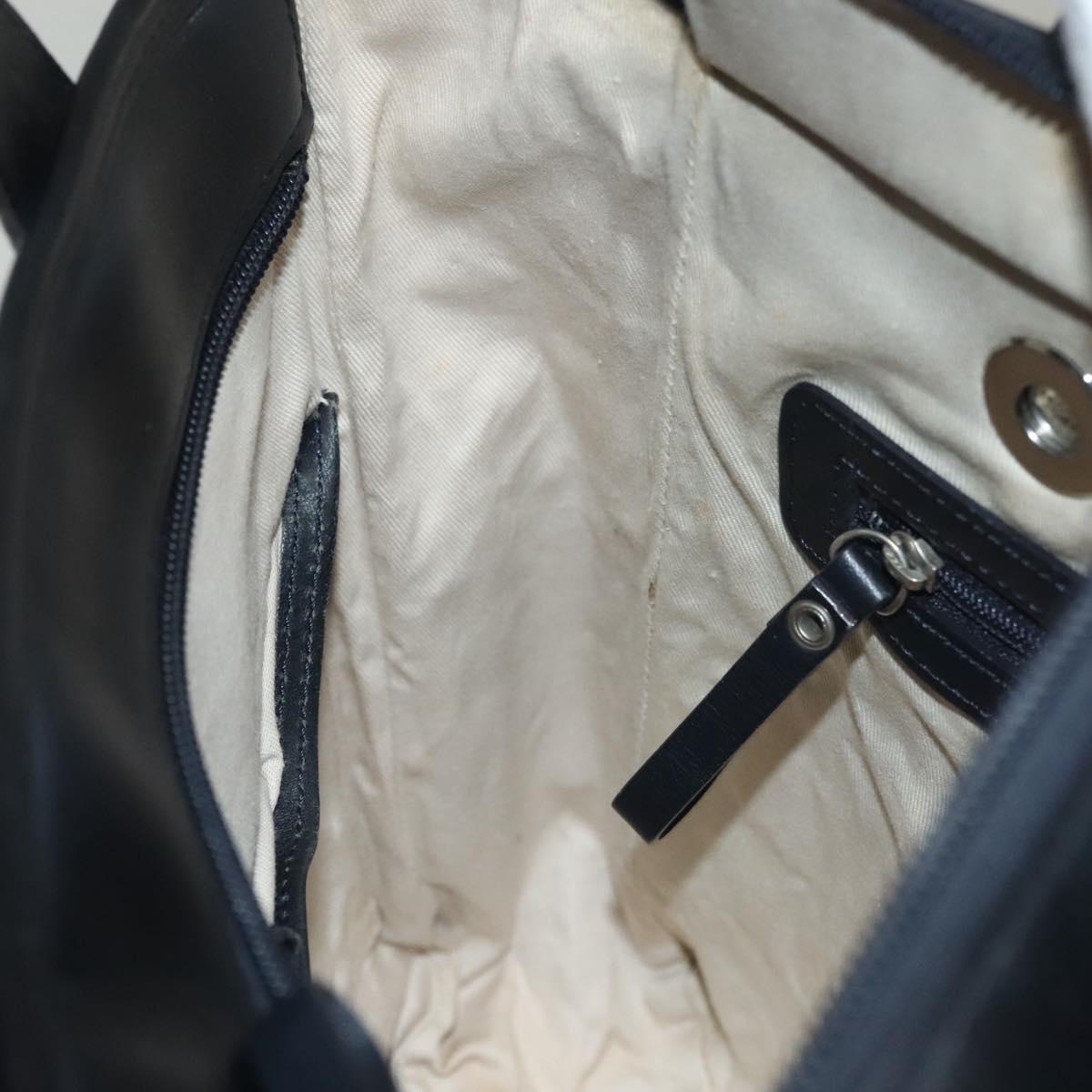 BURBERRY Tote Bag Canvas Beige Silver Auth bs27693