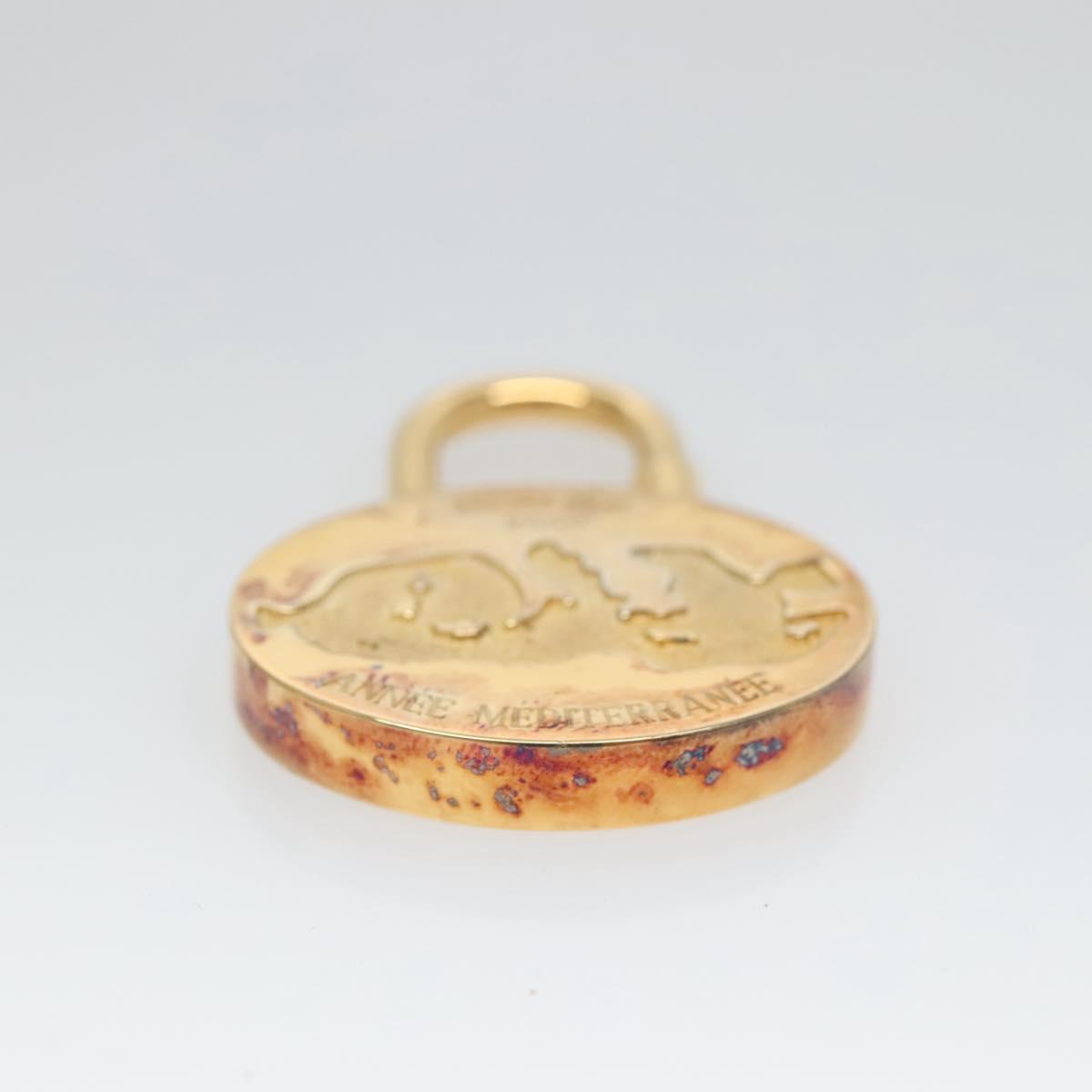 HERMES Cadena Charm metal Gold Auth bs27700