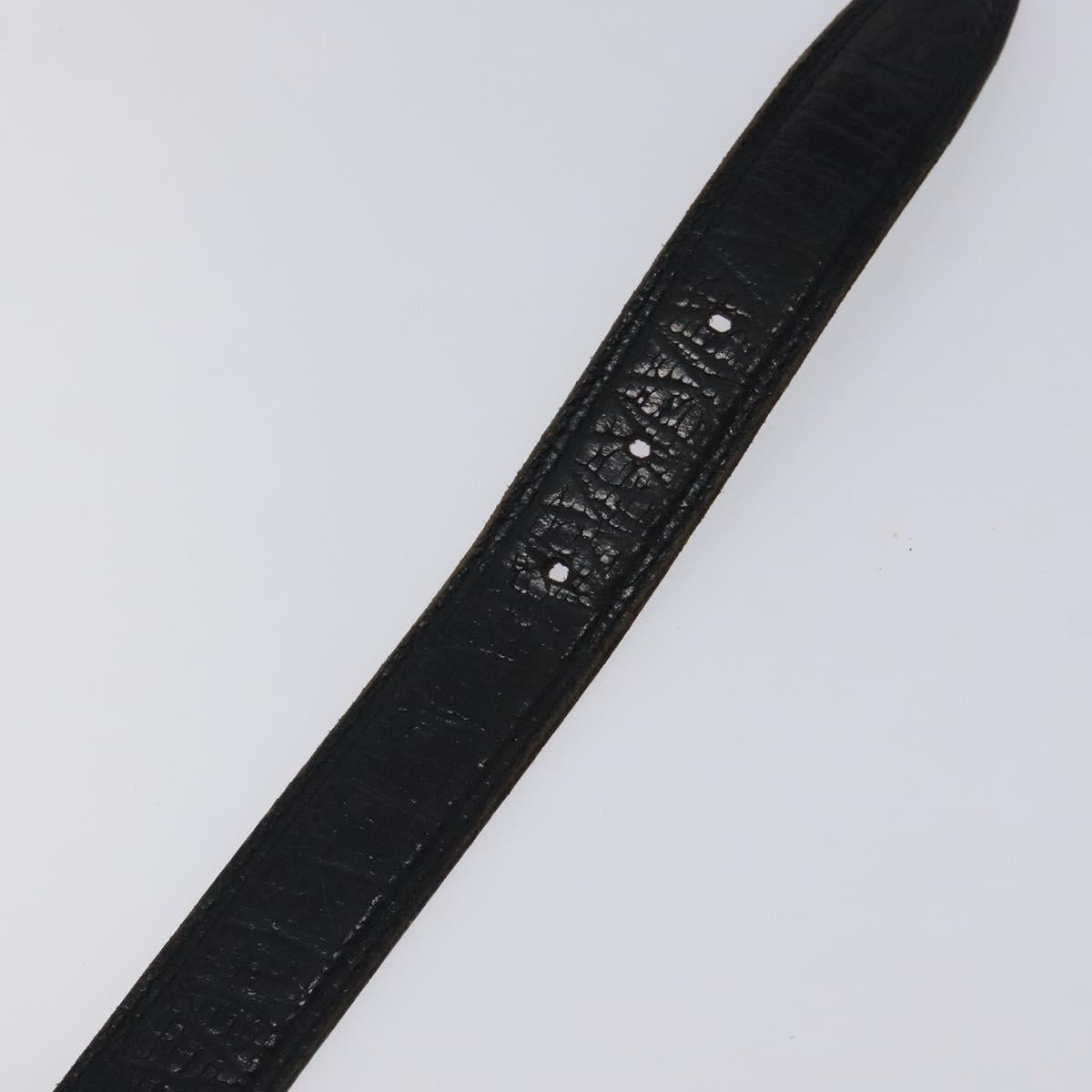 Christian Dior Belt Leather Black Gold Auth bs27707