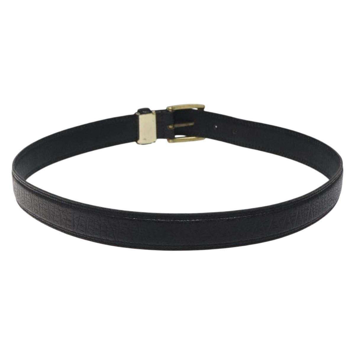Christian Dior Belt Leather Black Gold Auth bs27707