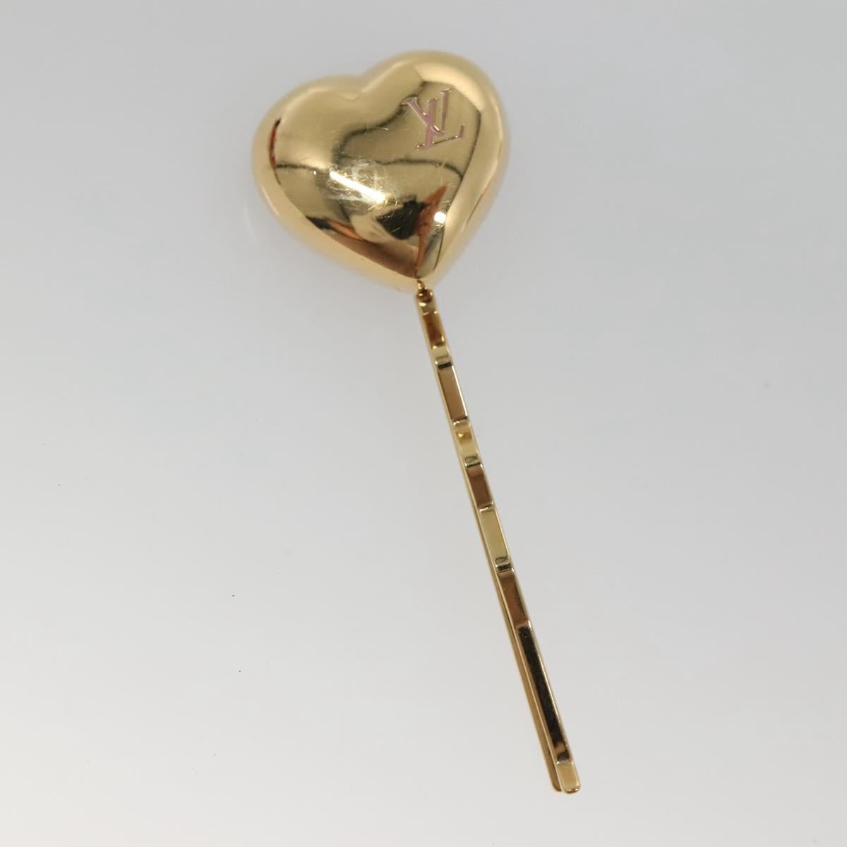 LOUIS VUITTON Kit Bullet Phrases Hair clip metal Gold M92349 LV Auth bs27708
