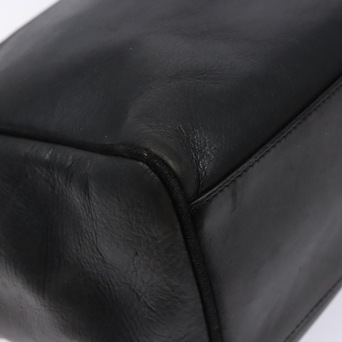 Salvatore Ferragamo Vala Tote Bag Leather Black Gold Auth bs27710