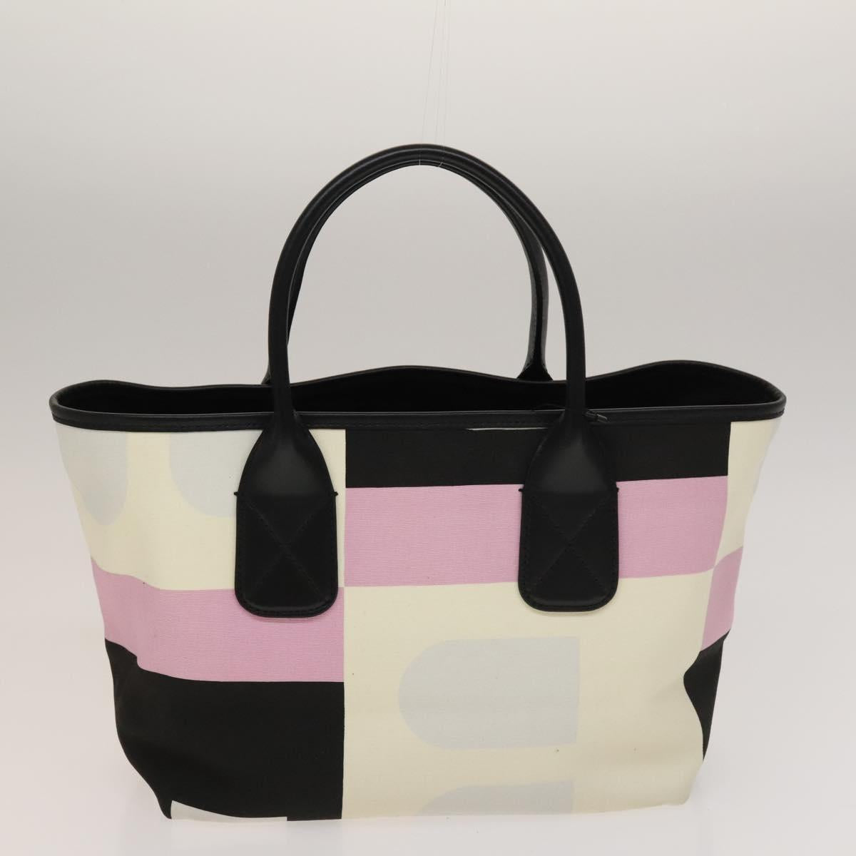 BALLY Bag Canvas Leather 3Set Black white Auth bs27713