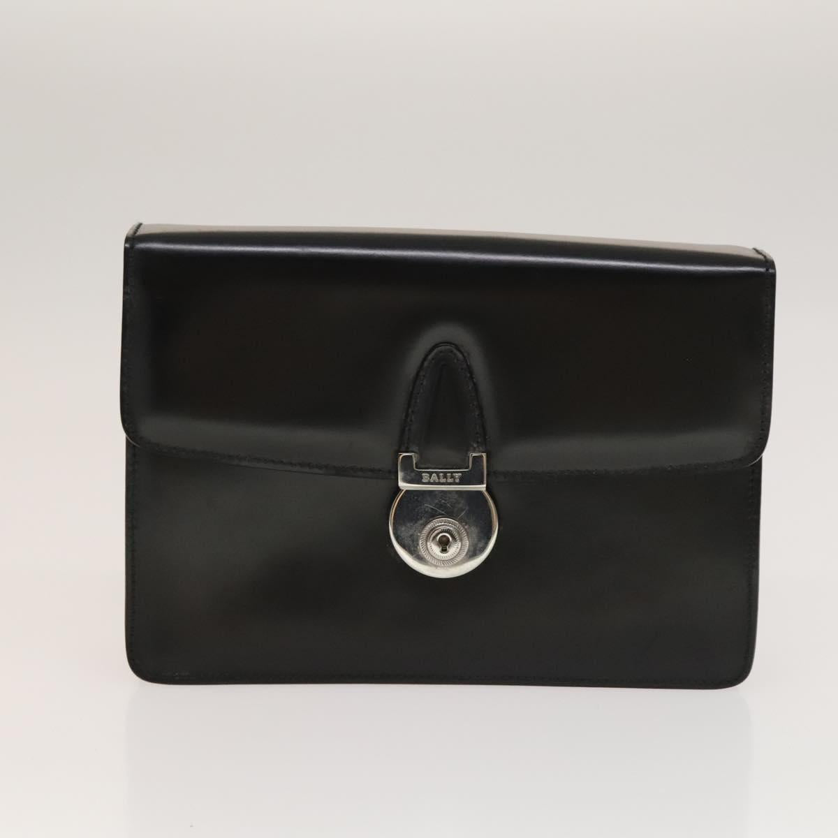 BALLY Bag Canvas Leather 3Set Black white Auth bs27713