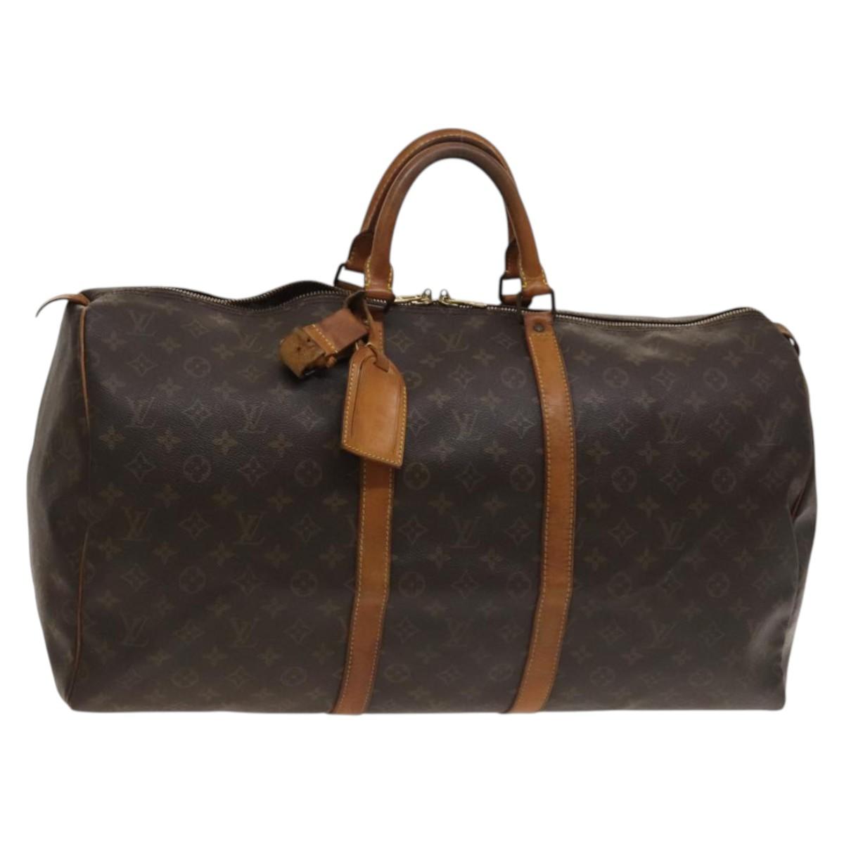 LOUIS VUITTON Monogram Keepall 55 Boston Bag M41424 LV Auth bs27742
