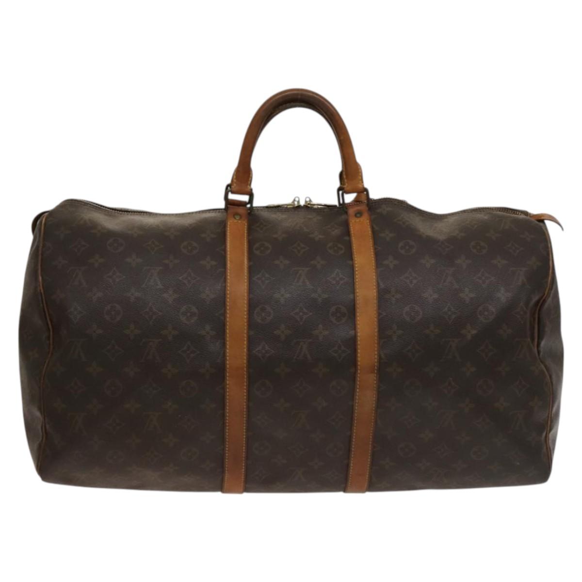 LOUIS VUITTON Monogram Keepall 55 Boston Bag M41424 LV Auth bs27742