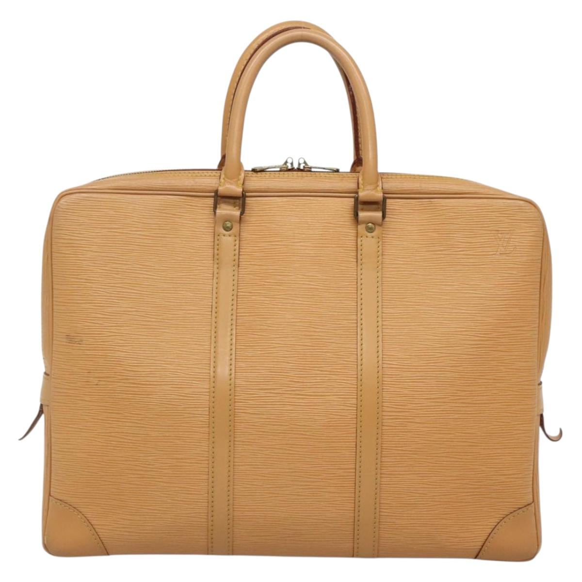 LOUIS VUITTON Epi Porte Documents Voyage Bag Winnipeg Beige LV Auth bs27743