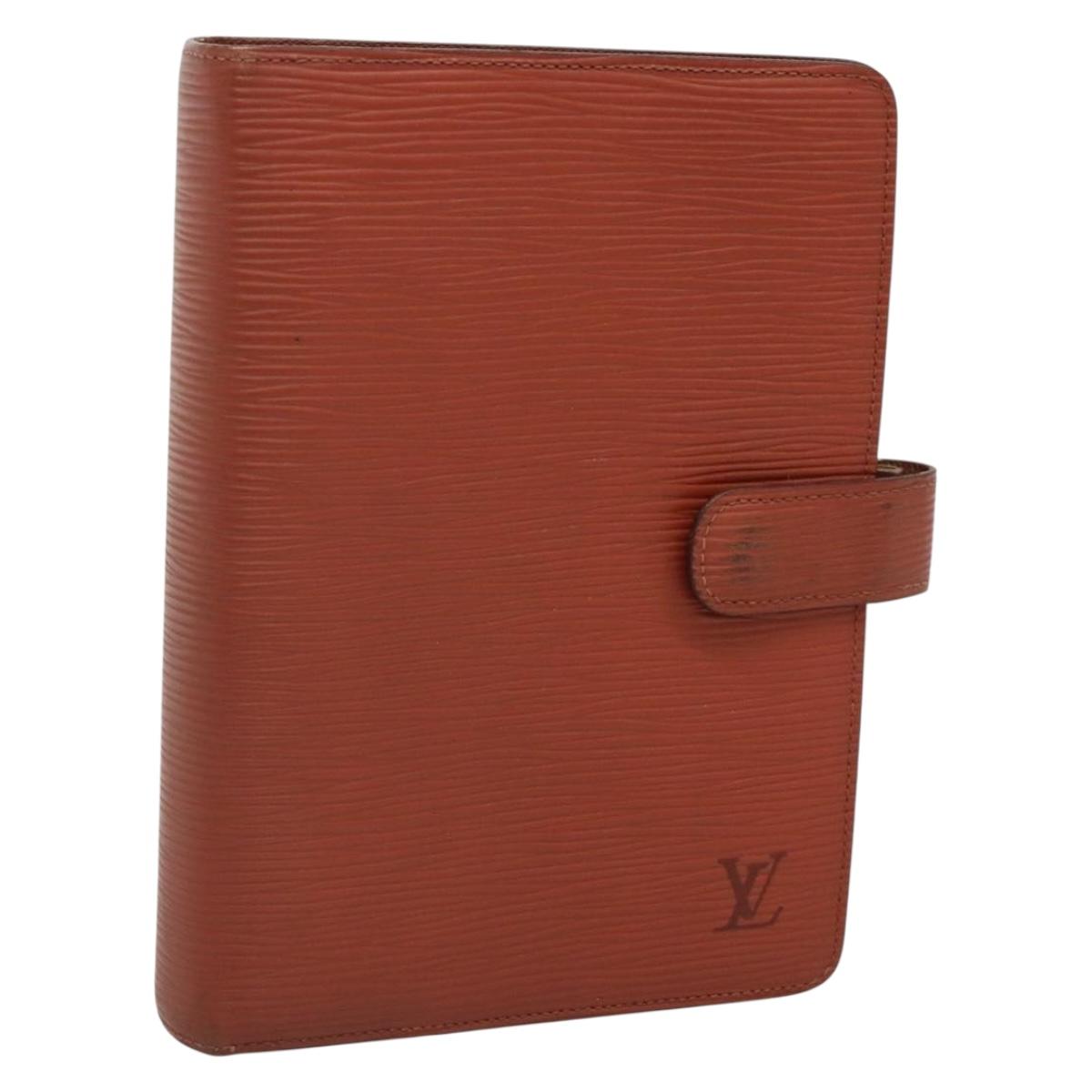 LOUIS VUITTON Epi Agenda MM Day Planner Cover Brown R20043 LV Auth bs27755