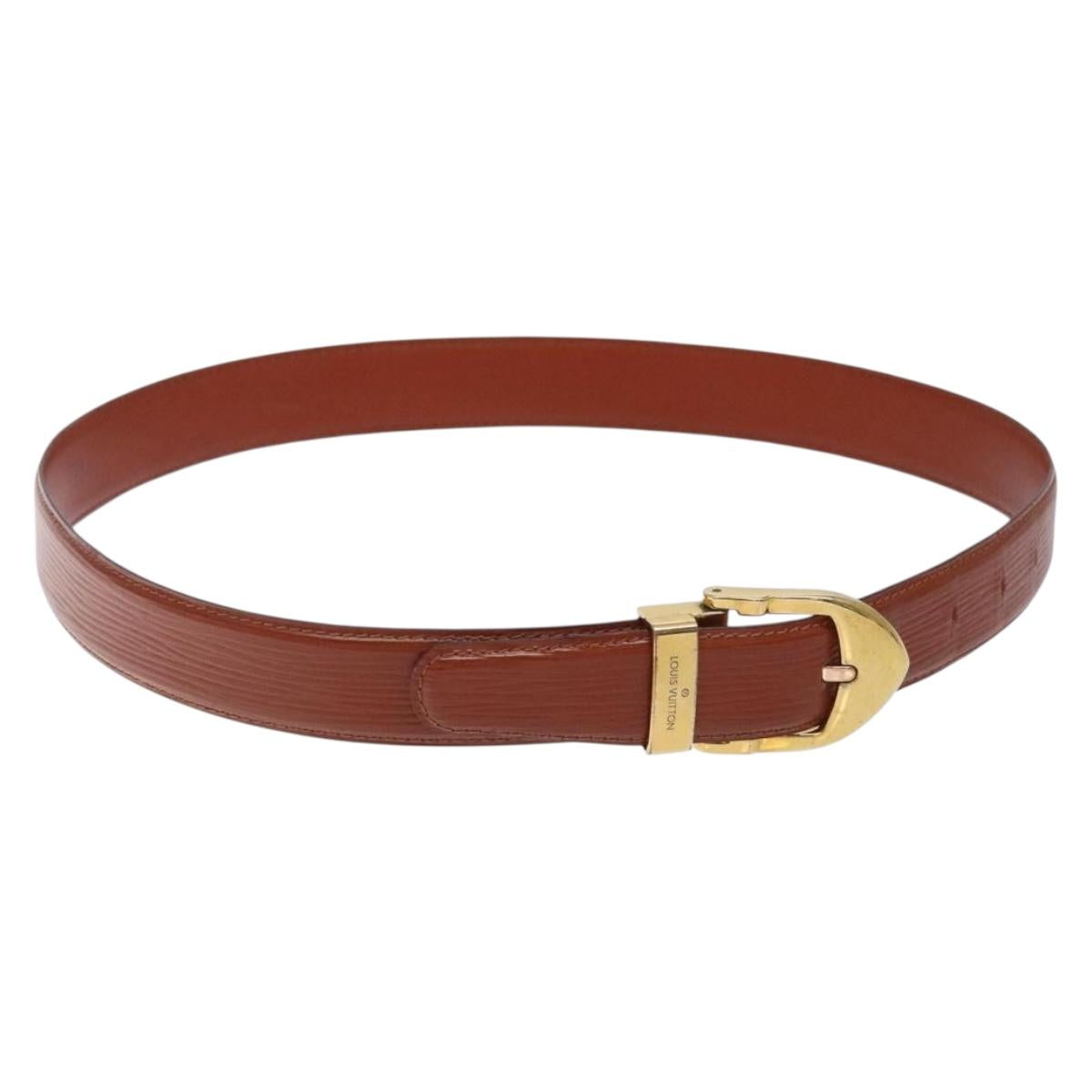 LOUIS VUITTON Epi Ceinture Classic Belt 35.4"" Brown LV Auth bs27757