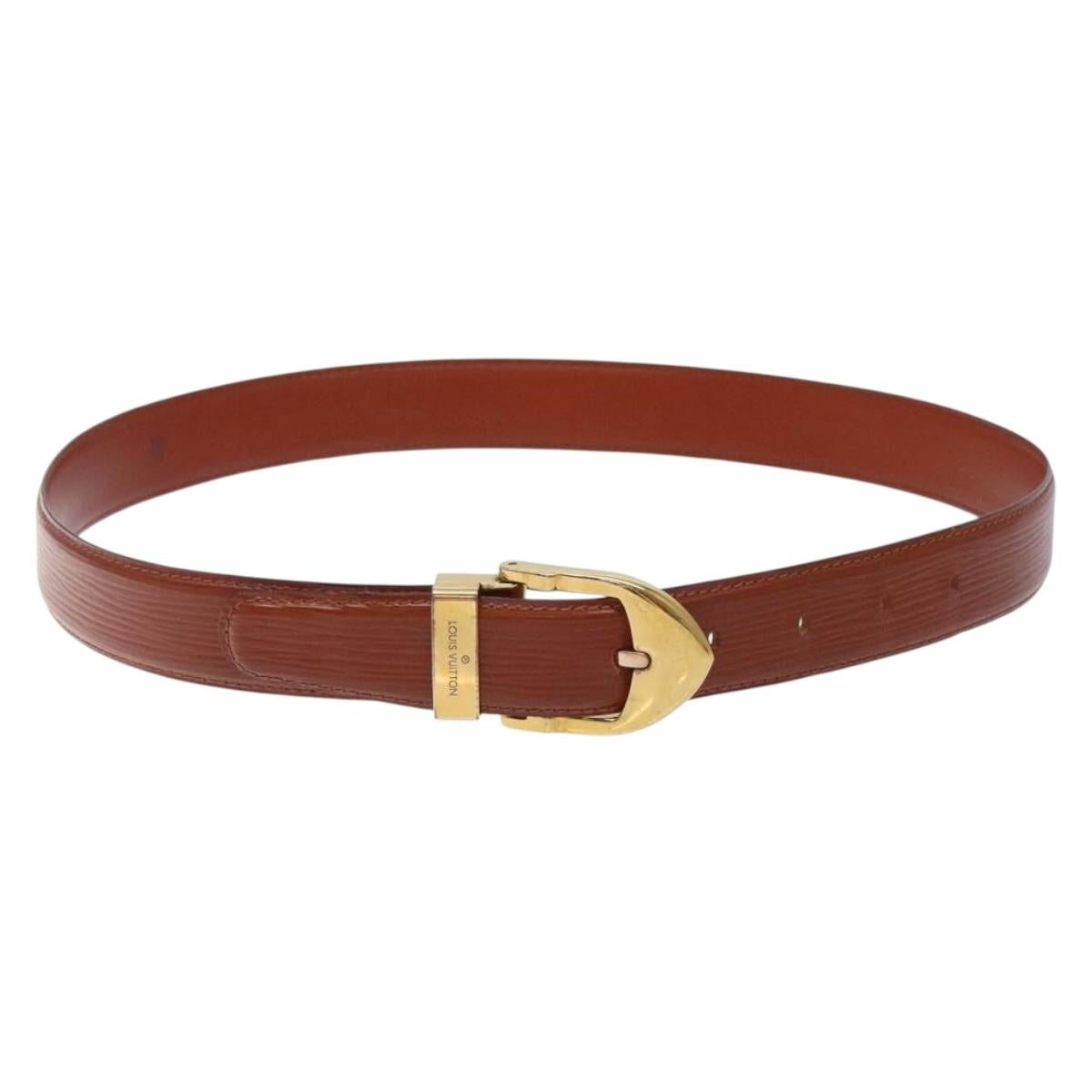 LOUIS VUITTON Epi Ceinture Classic Belt 35.4"" Brown LV Auth bs27757