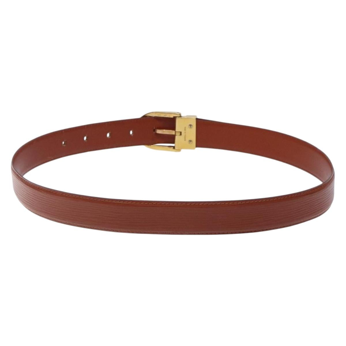 LOUIS VUITTON Epi Ceinture Classic Belt 35.4"" Brown LV Auth bs27757