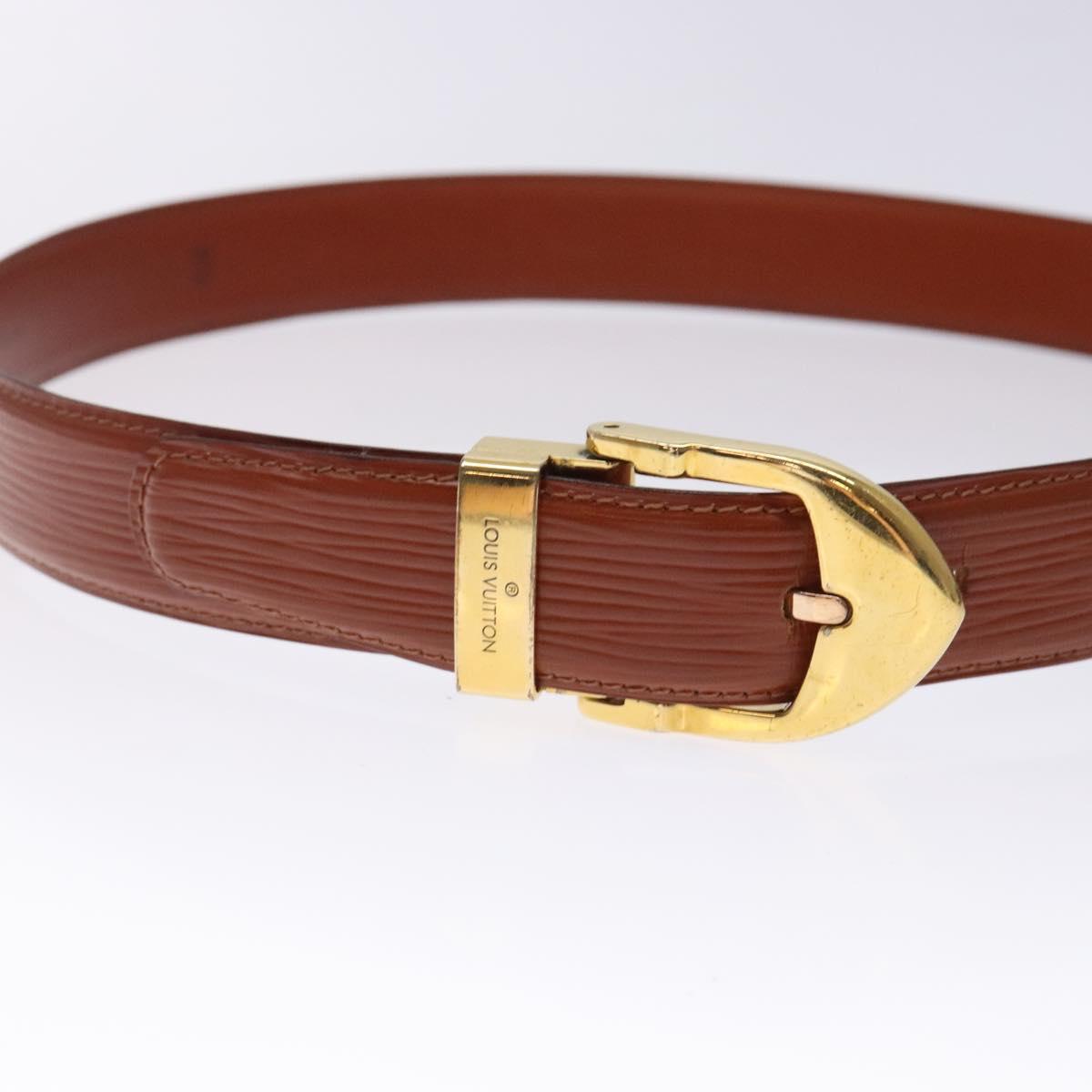 LOUIS VUITTON Epi Ceinture Classic Belt 35.4"" Brown LV Auth bs27757