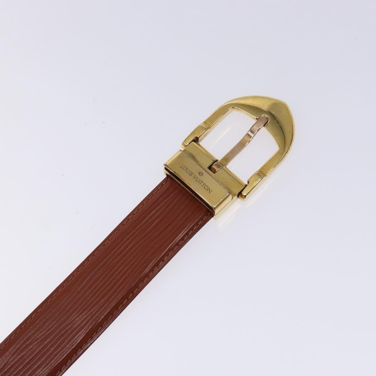 LOUIS VUITTON Epi Ceinture Classic Belt 35.4"" Brown LV Auth bs27757