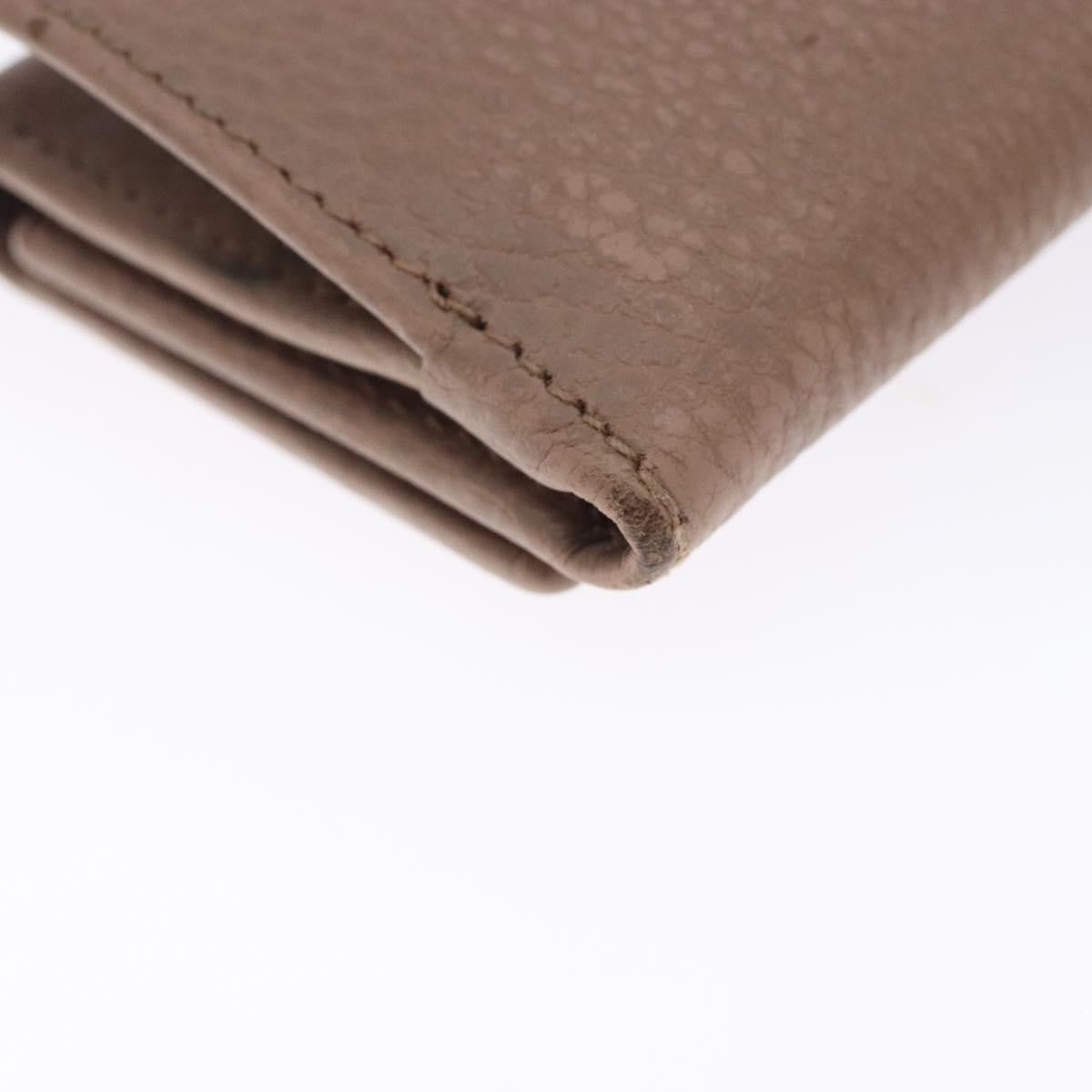 GUCCI GG Marmont Trifold Wallet Leather Beige Gold 644407 Auth bs27761