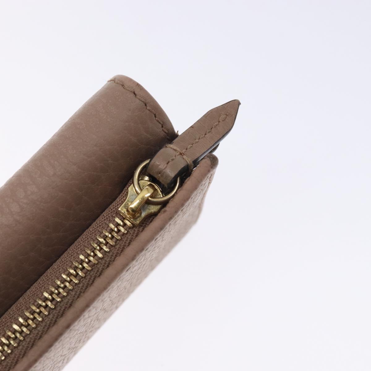 GUCCI GG Marmont Trifold Wallet Leather Beige Gold 644407 Auth bs27761